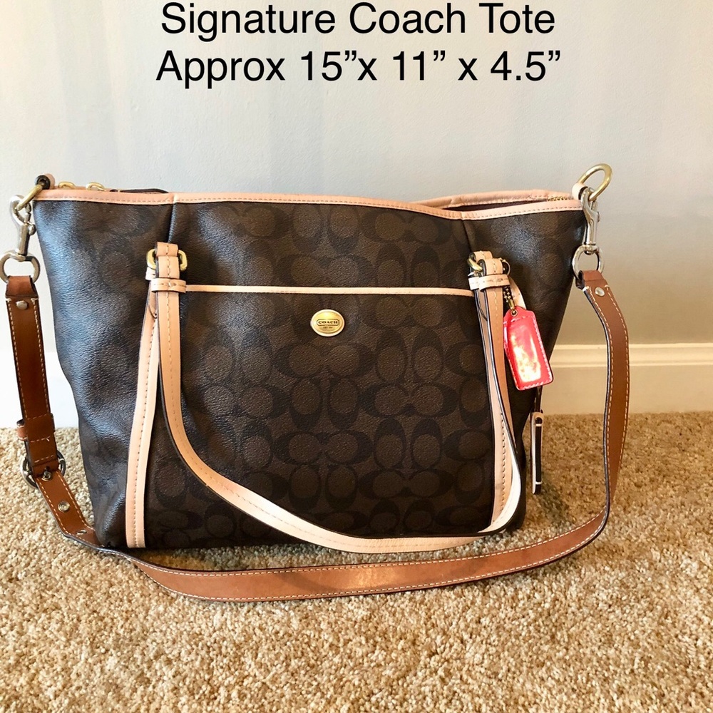 Signature Coach Tote -Brown and Tan
