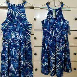 London Times Blue Palm Dress