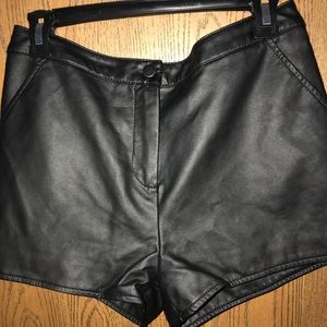 leather shorts
