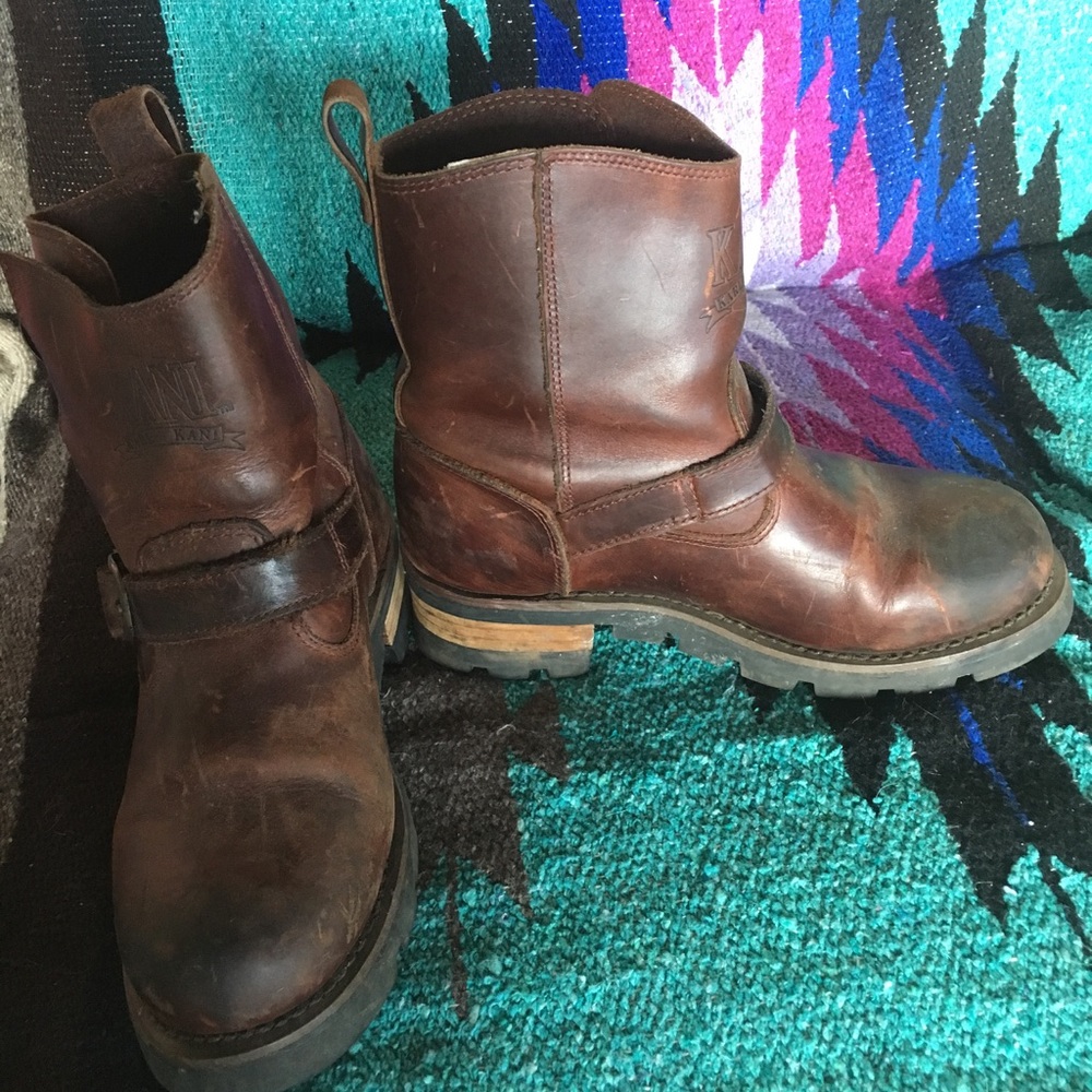 Vintage Karl Kani leather moto boots ❤️