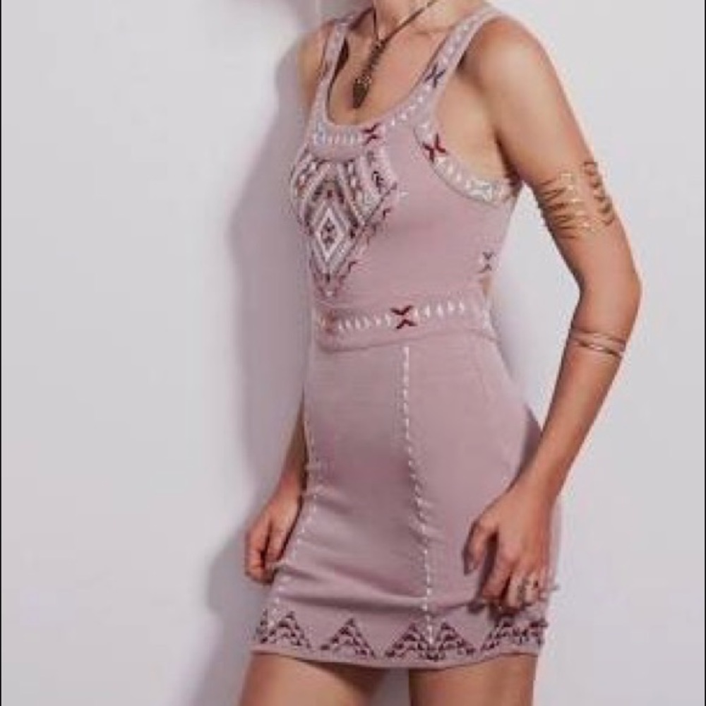 Free people Red Taupe tank dress size L