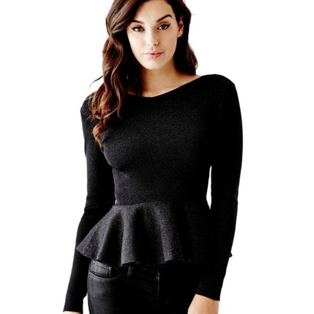 GUESS SCARLA PEPLUM SWEATER