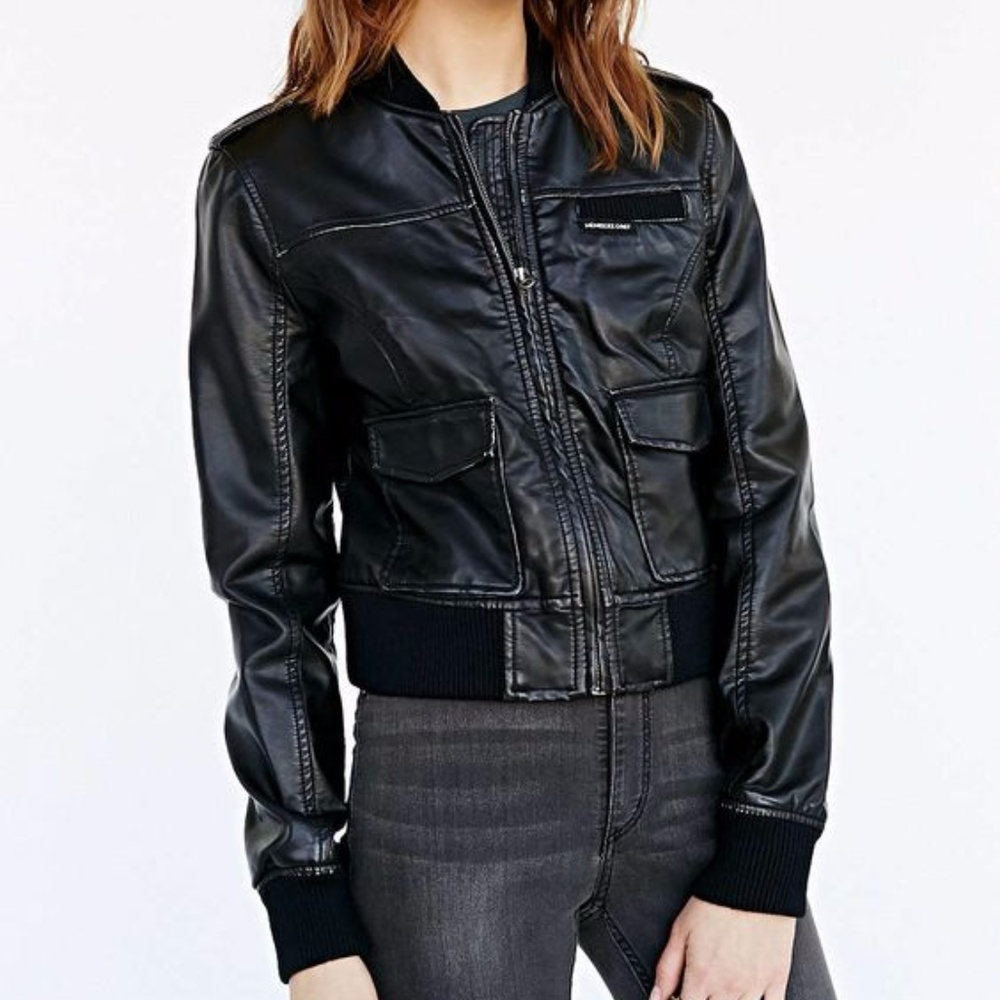 Urban Outfitters Members Only Faux Leather Bomber