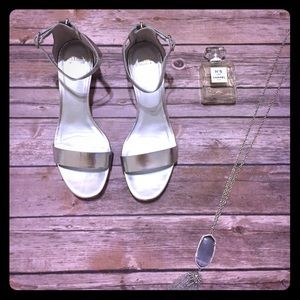 Cole Haan Rossi Wedge Sandal Silver Leather 7.5