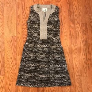 Anthropologie Tabitha Black Marbled Knit Dress