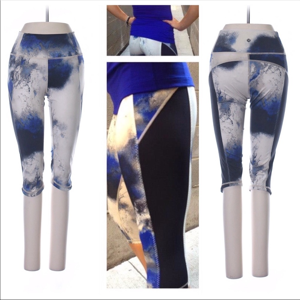 Lululemon crops with mesh on the sides