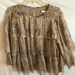 eri+ali sheer floral top from Anthroplogie size XL