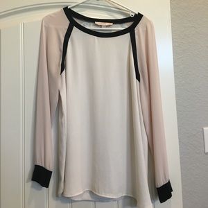 LOFT blush and cream dress shirt