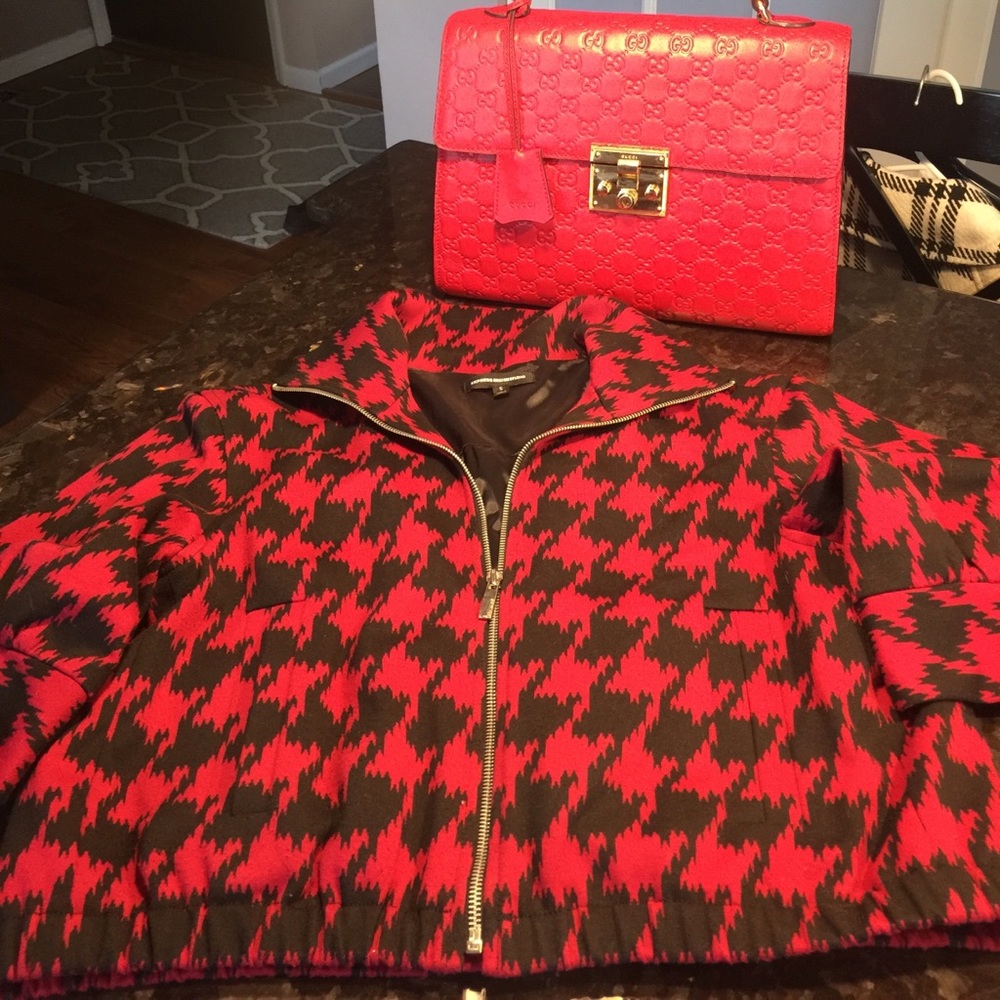 SOLD Red and black checkered short jacket