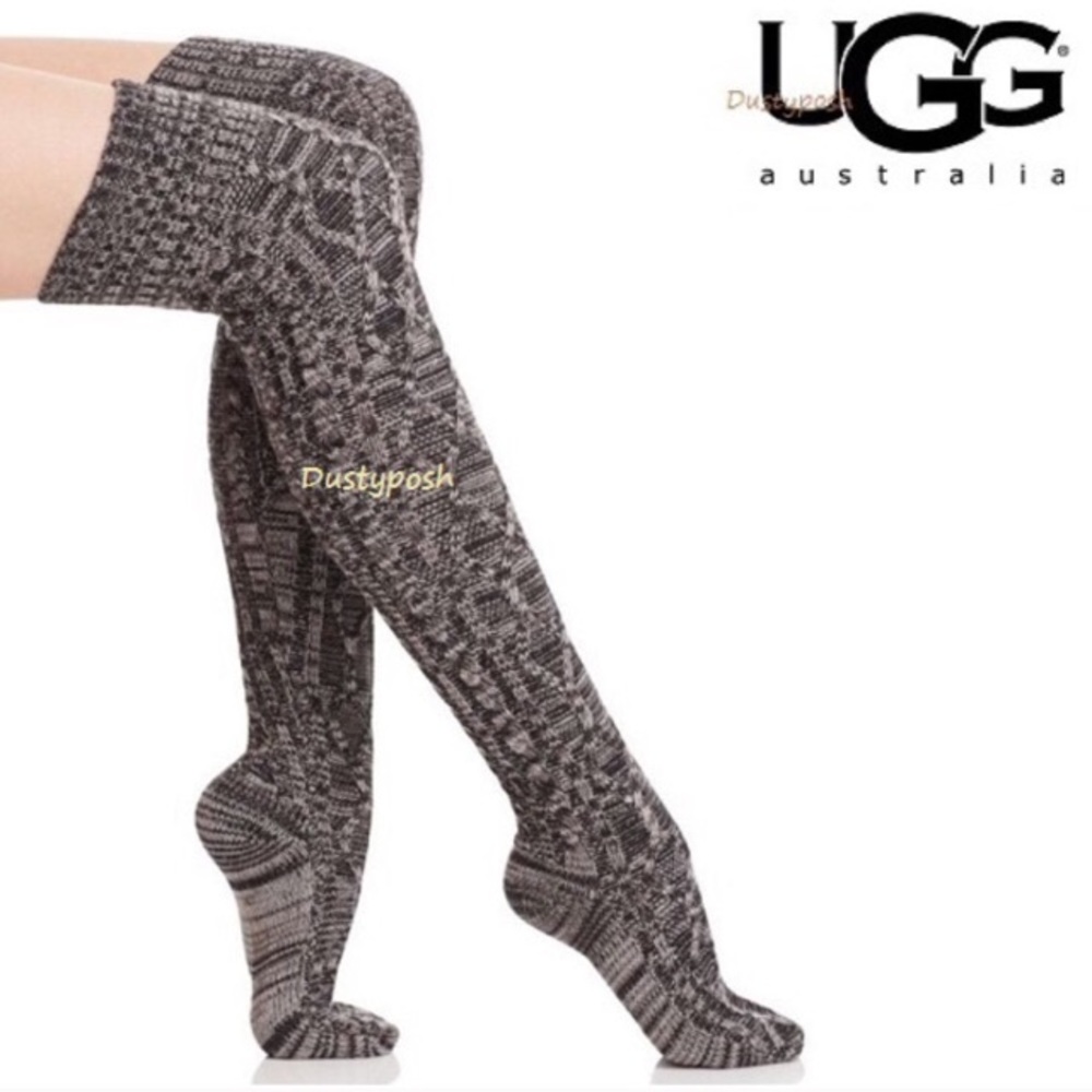 UGG Cable Knit Over The Knee Socks Thigh High Boot Discontinued School Cosplay - Picture 3 of 8