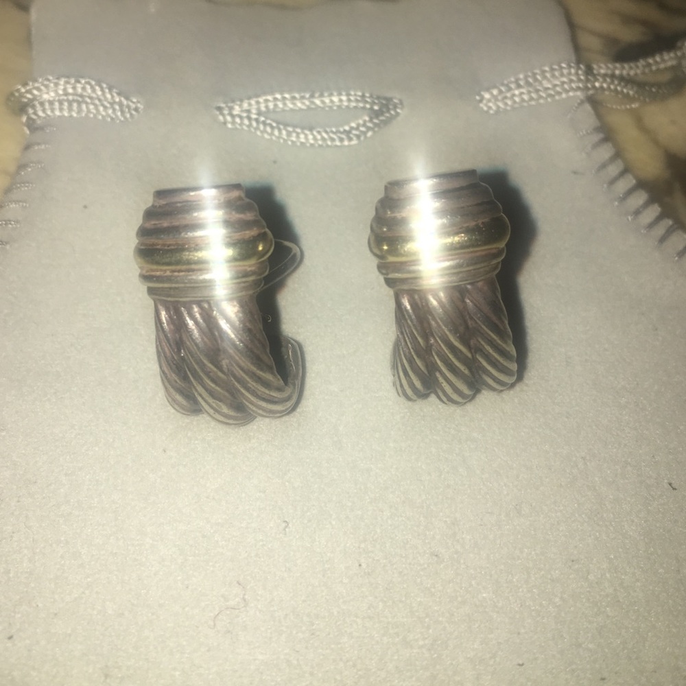 David Yurman Silver and Gold earrings
