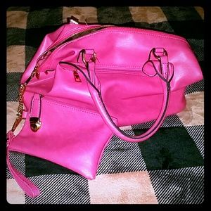 Non-label Hot Pink 2-piece bag set