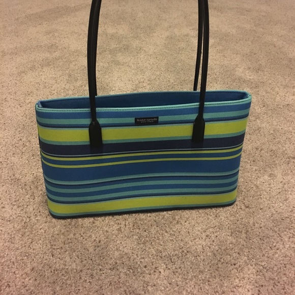 Kate Spade Handbags - HUGE Sale -Kate Spade stripe handbag. Many pockets