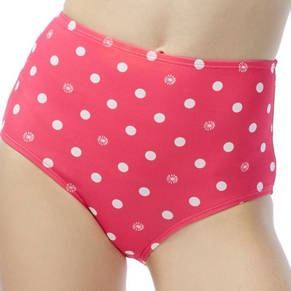 Pink High-waist Bottom Swimwear.