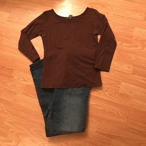 Brown Banana Republic 3/4" Sleeve Top