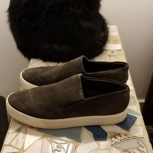 Vince Grey Suede Slip Ons