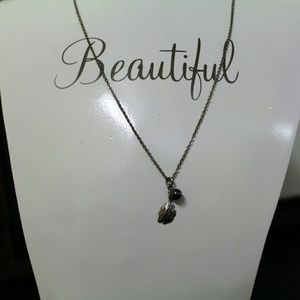 Silver feather dainty necklace