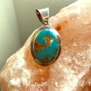 Turquoise sterling silver pendant