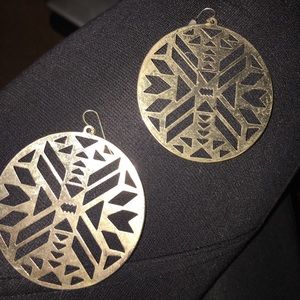 Tribal gold dangly earrings