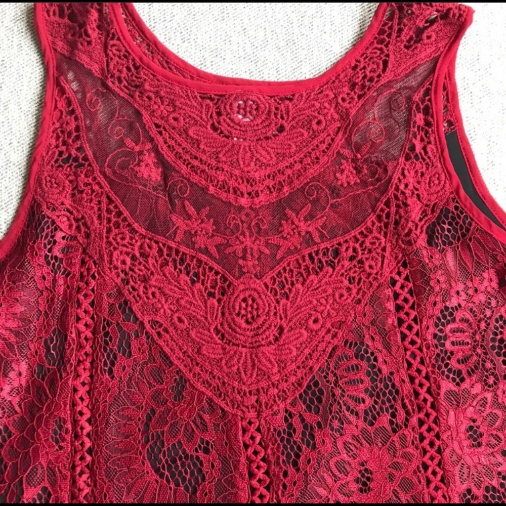 Infinity Raine | Red Lace Dress - Picture 2 of 2