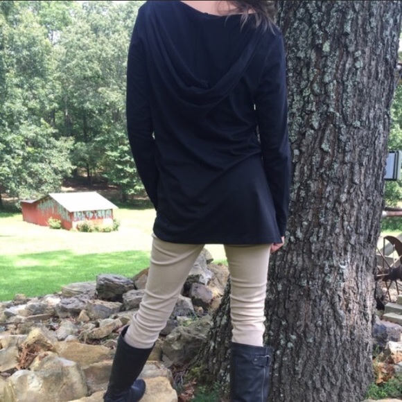 Black Lace-Up Hooded Top - Picture 6 of 6