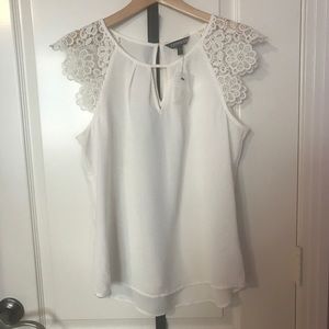 EXPRESS white/cream embroidered top
