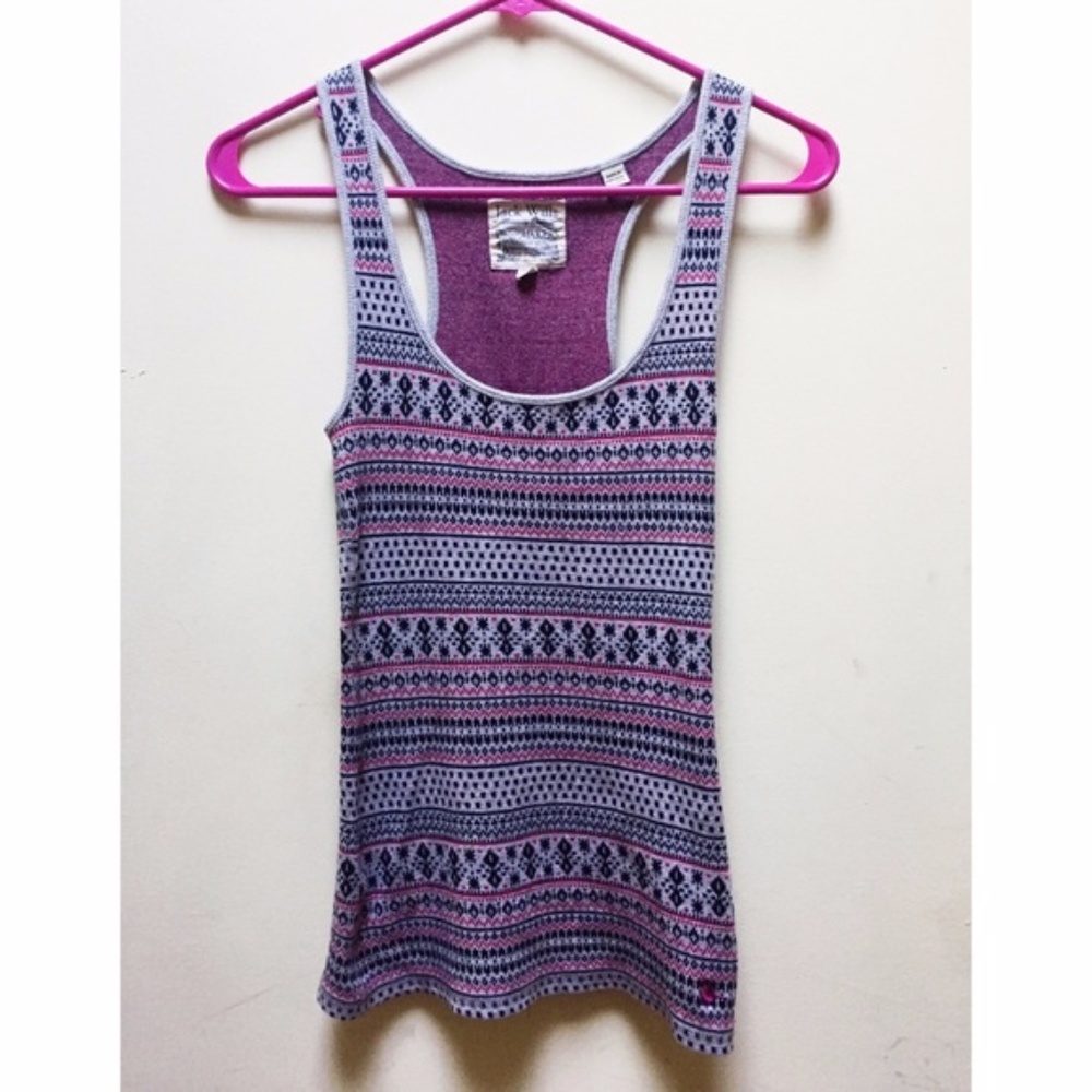 ☀️Jack Wills Purple Patterned Tank Top Size 2