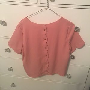 Button back crop top