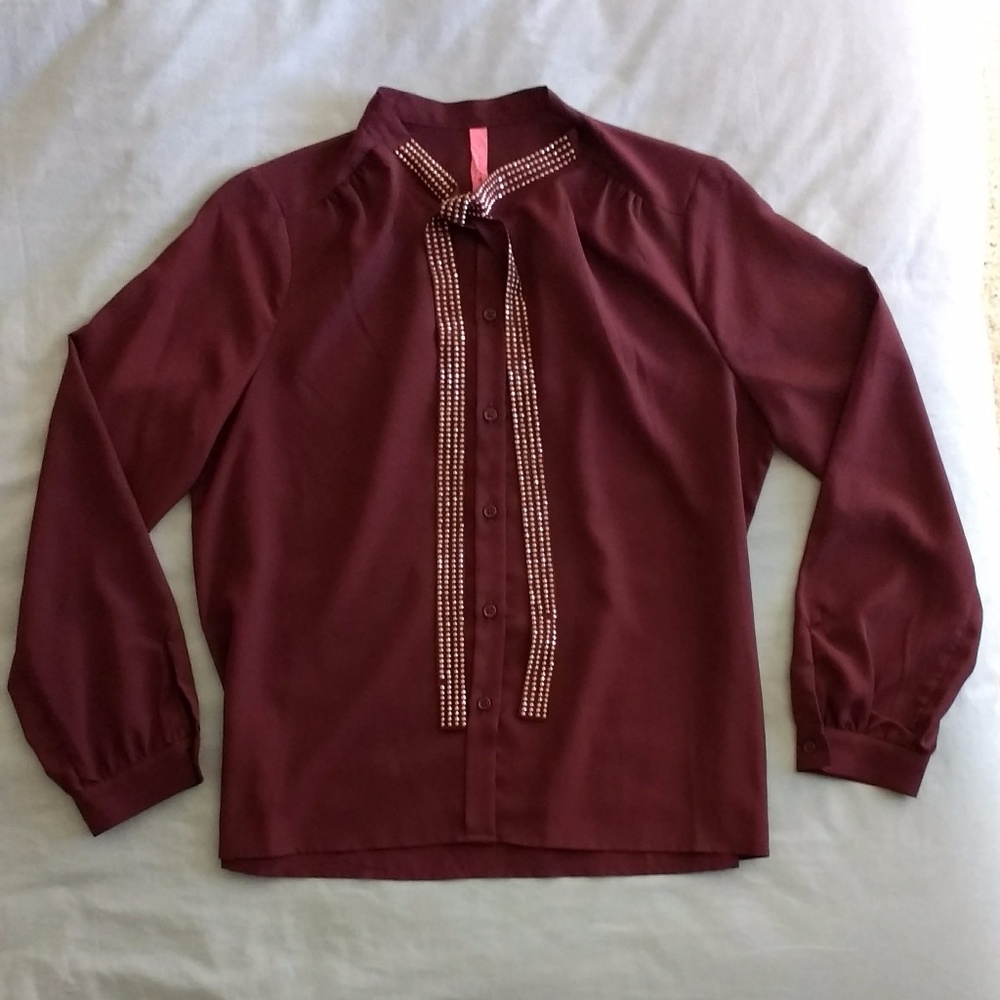 Eight Sixty neck-tie blouse