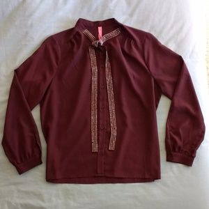 Eight Sixty neck-tie blouse