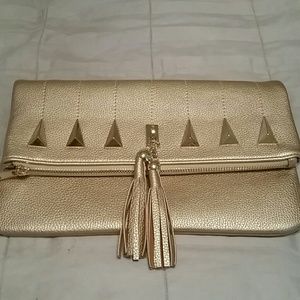 Matte Gold Studded Clutch