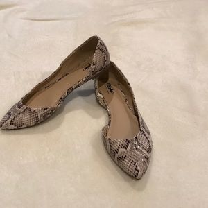 Snakeskin Pointed Toe Flats