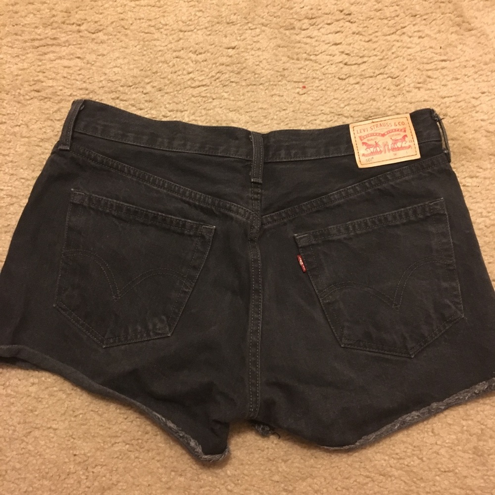 Levi's black denim shorts