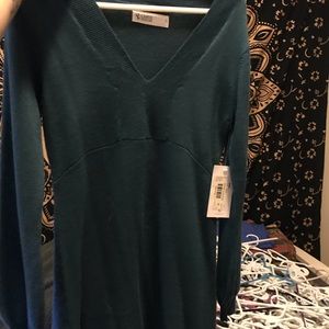 Blue-green sweater dress