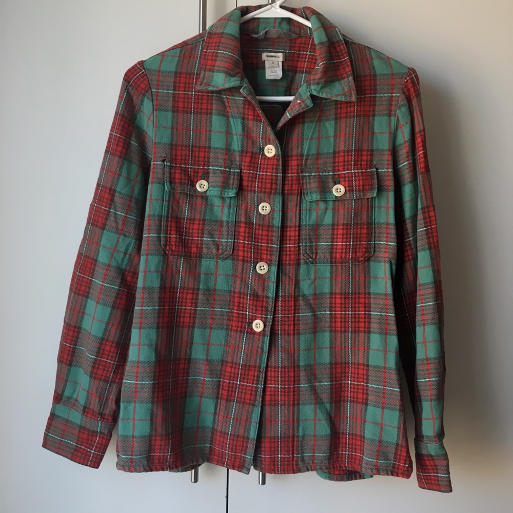 J. Crew flannel shirt / shirt jacket plaid /size M