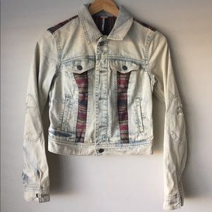 Freepeople Denim Jacket Acid wash Woven distressed