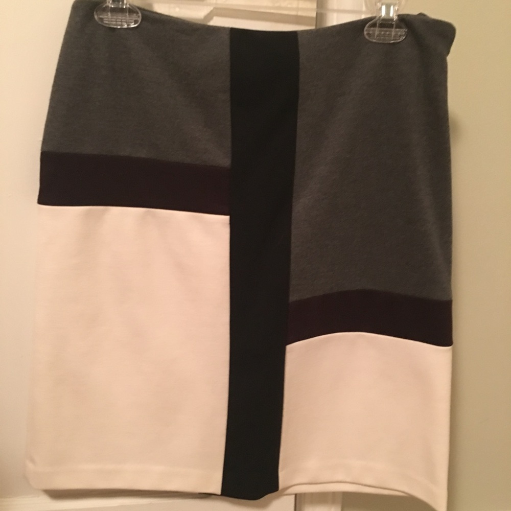 Adrienne Vittadini Colorblock Knee Length Skirt