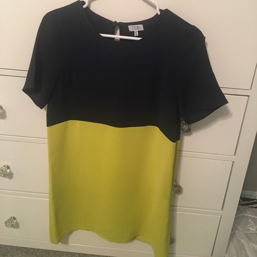 Silk color block dress