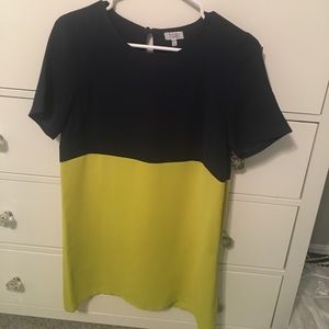 Silk color block dress