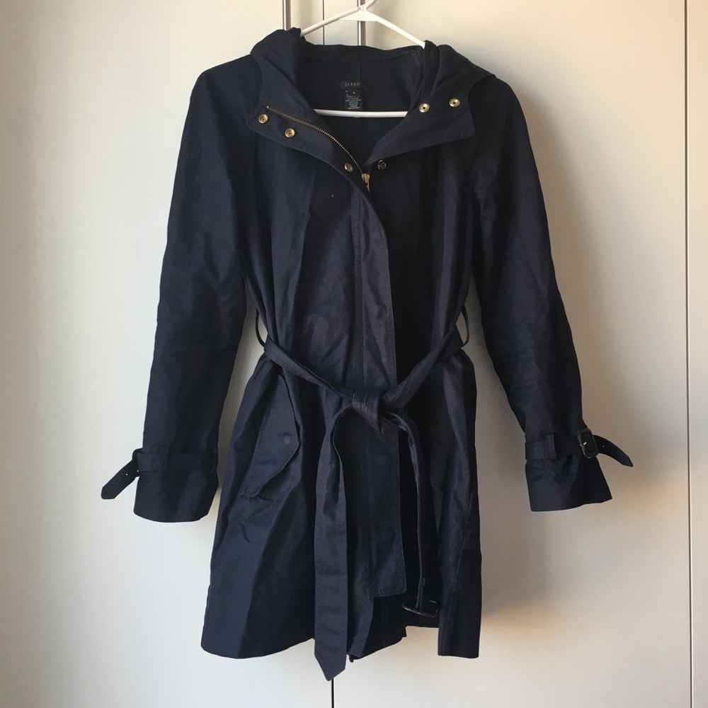 J. Crew Navy Cotton Trench - size 4