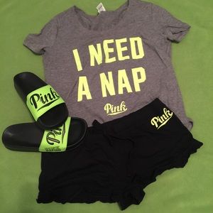 VS Pink PJ’s & Slippers