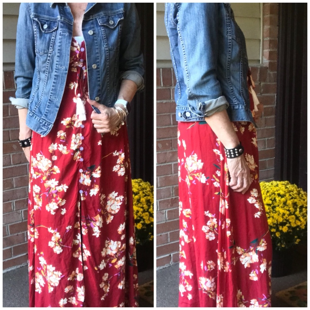 Reverse Floral Maxi Dress