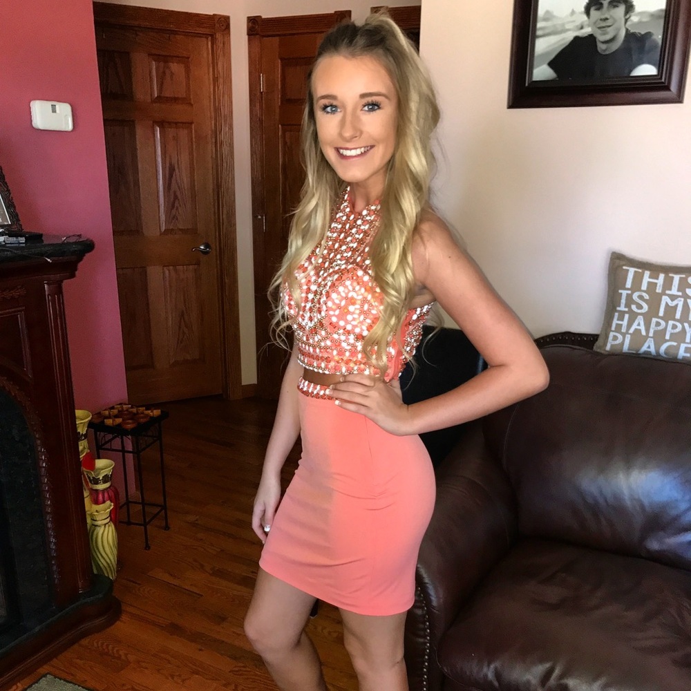 Coral Rachel Allan formal dress