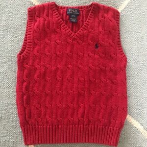 Polo red cable vest