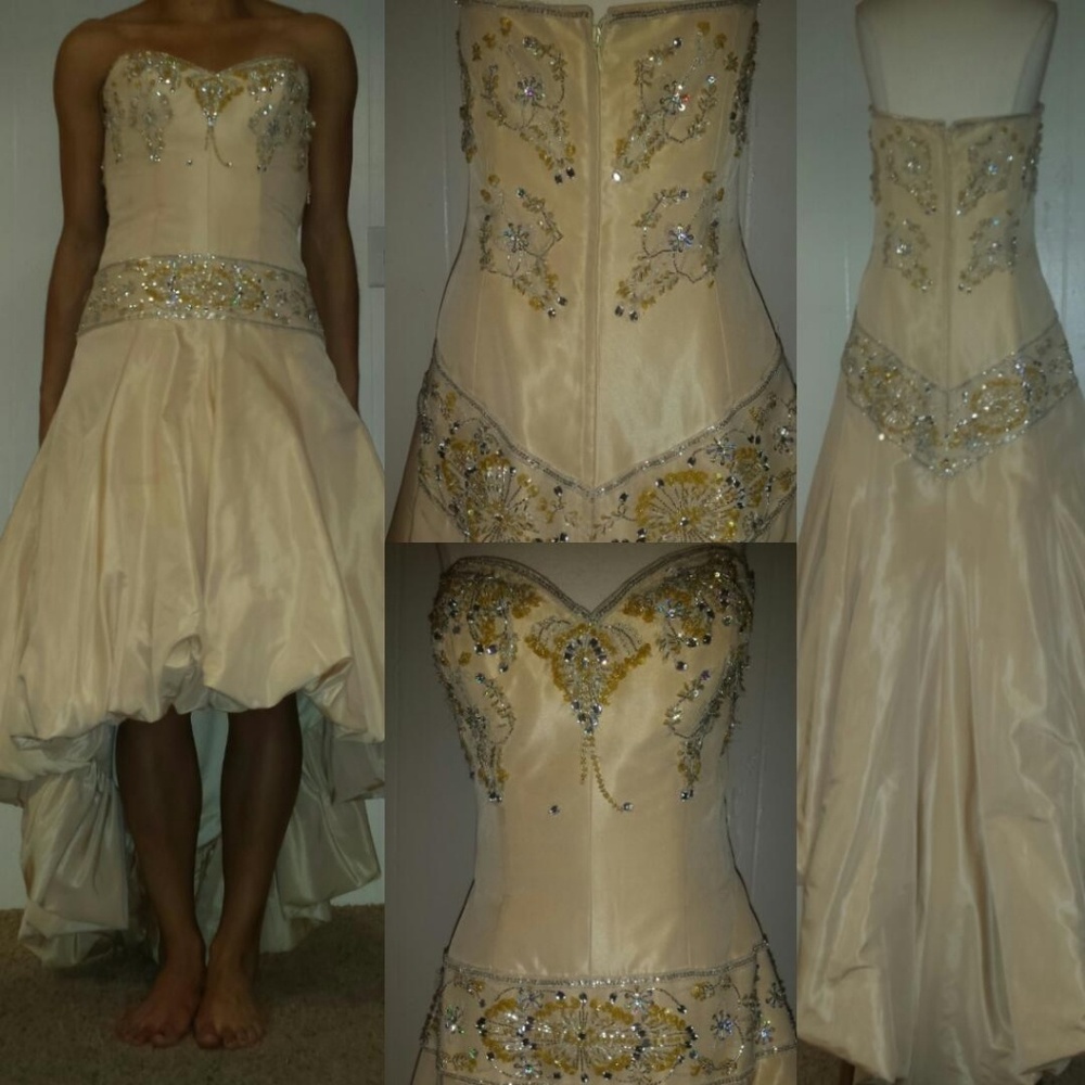 Cream cocktail dress/evening gown high low