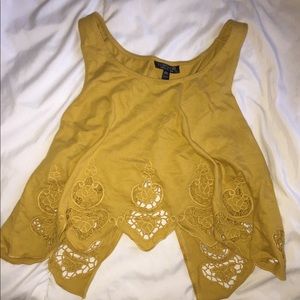 Mustard top shop cropped tank top
