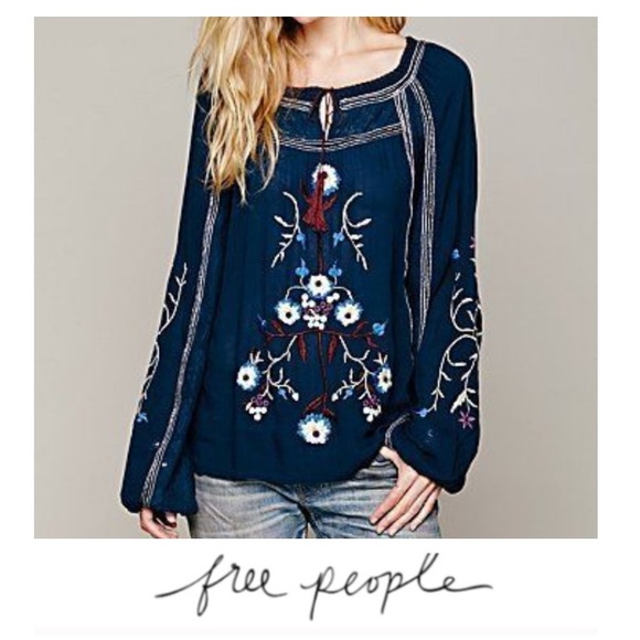 Free People Tops - Free People Tiger Lily Embroidered Floral Tunic