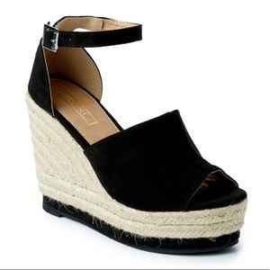 Black Platform Wedges