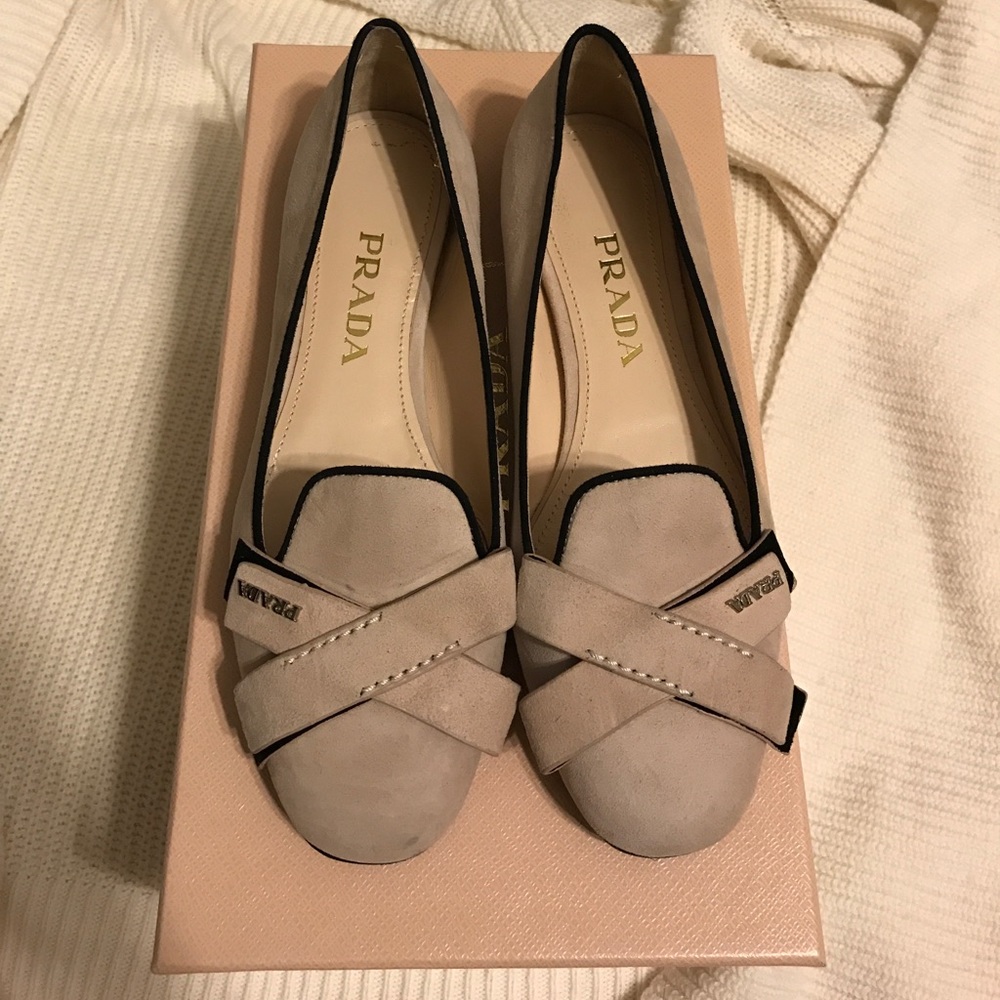 Prada suede loafers