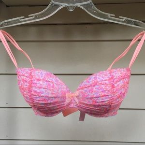 Victoria's Secret || 36D Pink Lace Padded Demi Bra